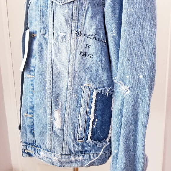 Zara Printed Critical Thinker Denim Jacket, Size S - Picture 12 of 16